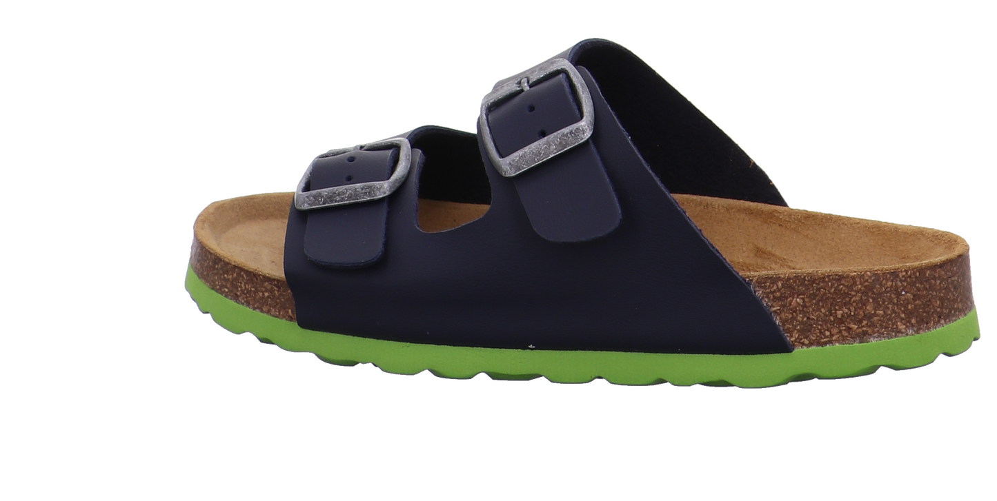 Longo Tieffußbett Pantolette blau kombi
