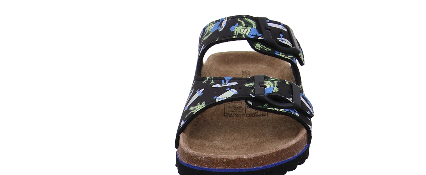 Supersoft Tieffußbettpantoletten schwarz kombi Bild16