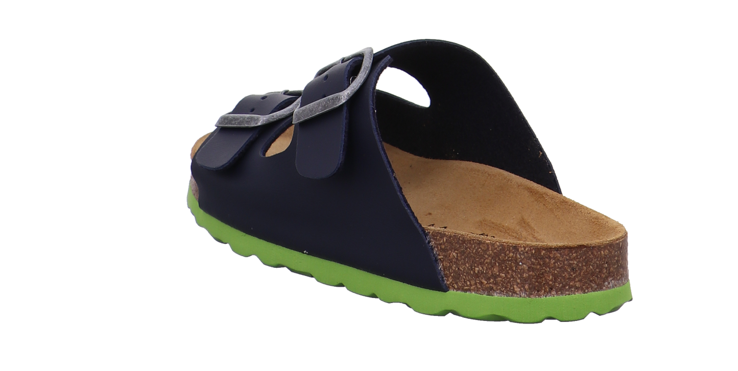 Longo Tieffußbett Pantolette blau kombi