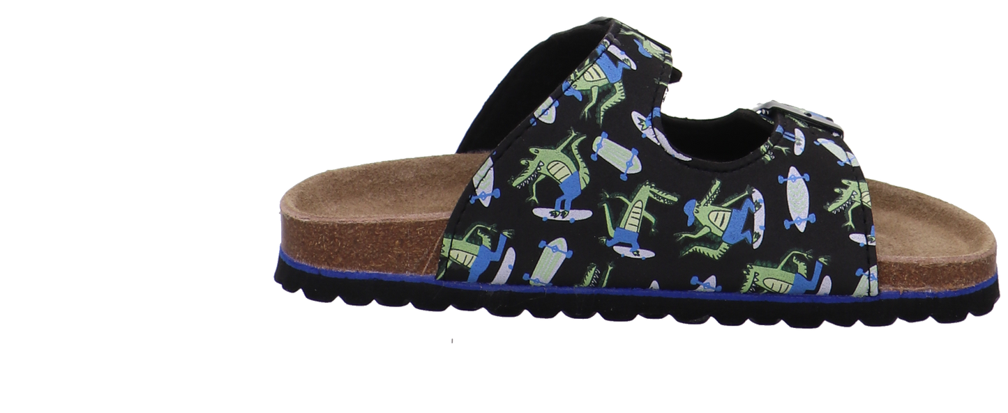 Supersoft Tieffußbettpantoletten schwarz kombi Bild11