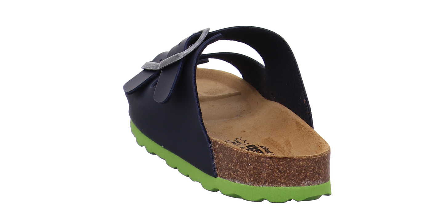 Longo Tieffußbett Pantolette blau kombi