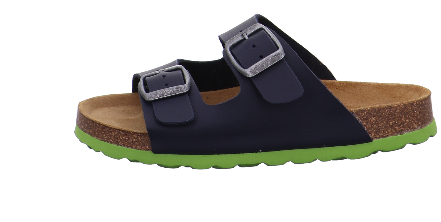 Longo Tieffußbett Pantolette blau kombi