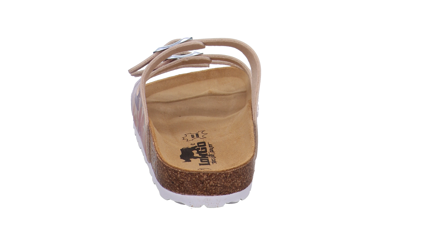Longo Tieffußbettpantoletten beige kombi Bild3