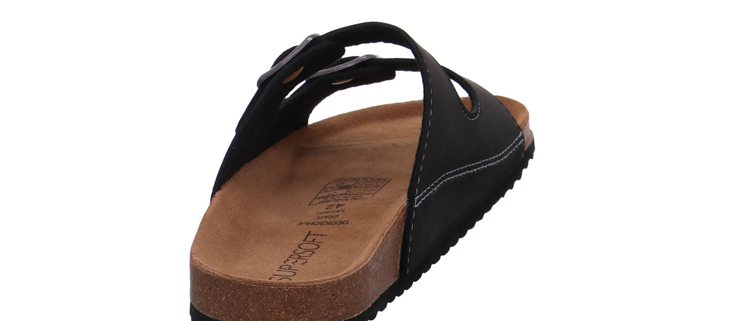 Supersoft Tieffußbettpantoletten schwarz kombi Bild7