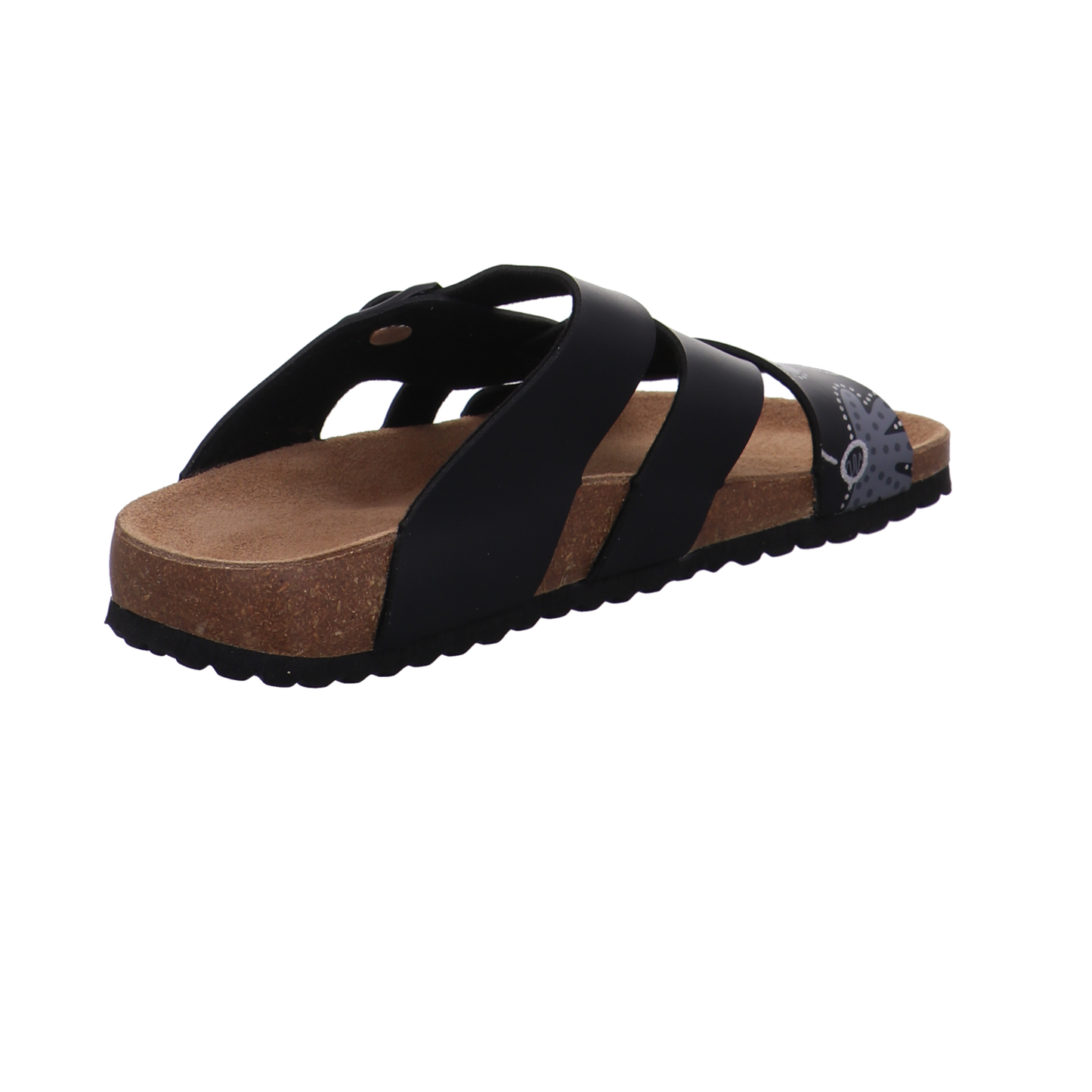 Supersoft Tieffußbettpantoletten schwarz kombi Bild5