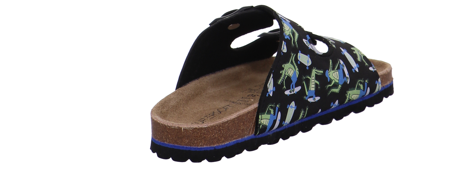 Supersoft Tieffußbettpantoletten schwarz kombi Bild5
