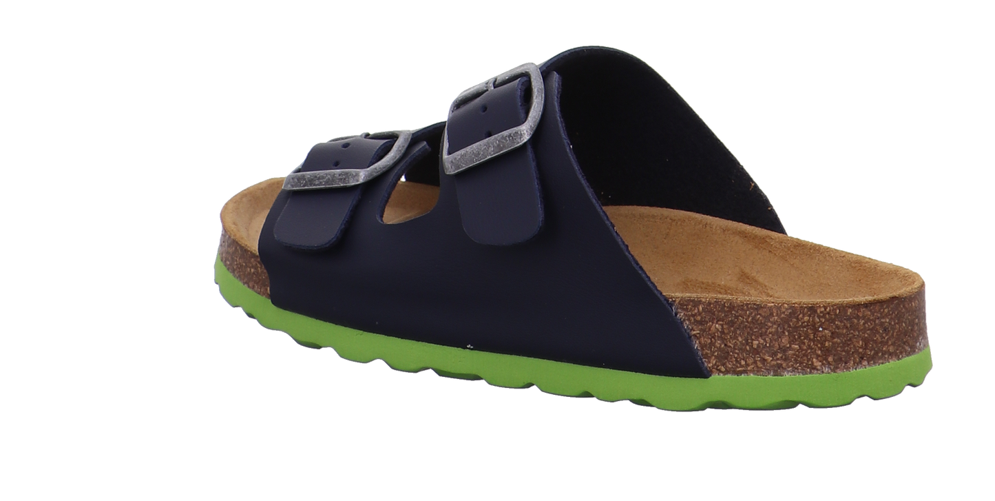 Longo Tieffußbett Pantolette blau kombi