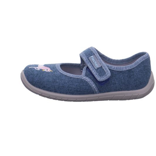 Fischer Markenschuh GmbH geschlossene Hausschuhe blau kombi Bild1